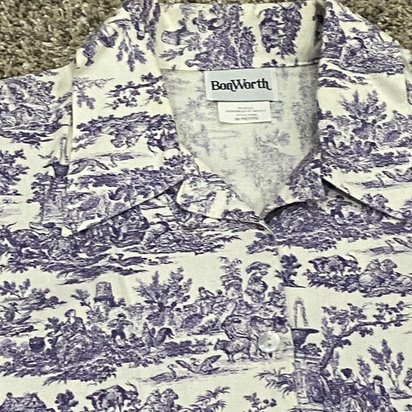 3 PC BonWorth Ladies Petite Medium Purple Outfit Pant Jacket Blouse Shirt Toile - Picture 4 of 9